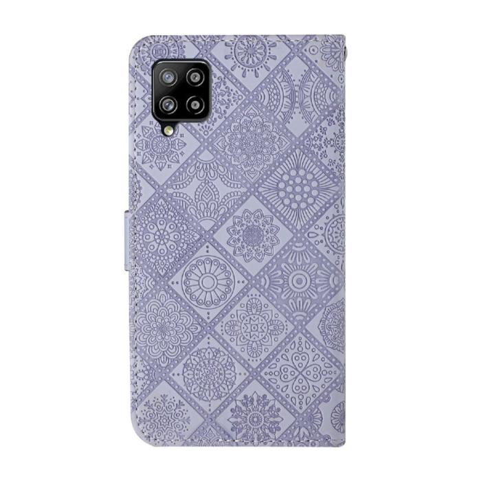 A-One Brand - Ethnic Design Plånboksfodral Galaxy A22 4G - Lila