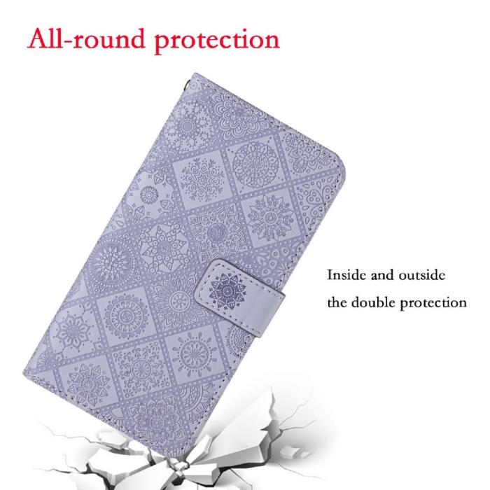 A-One Brand - Ethnic Design Plånboksfodral Galaxy A22 4G - Lila