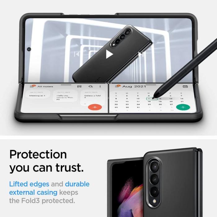 UTGATT5 - Spigen Mobilskal Thin Fit Galaxy Z Fold 3 - Svart