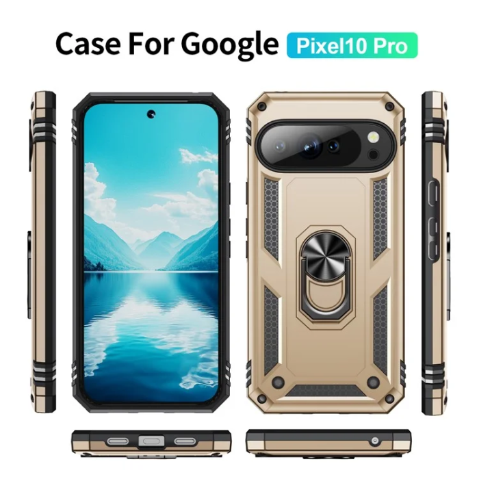A-One Brand - Google Pixel 10/10 Pro Mobilskal Kickstativ - Guld