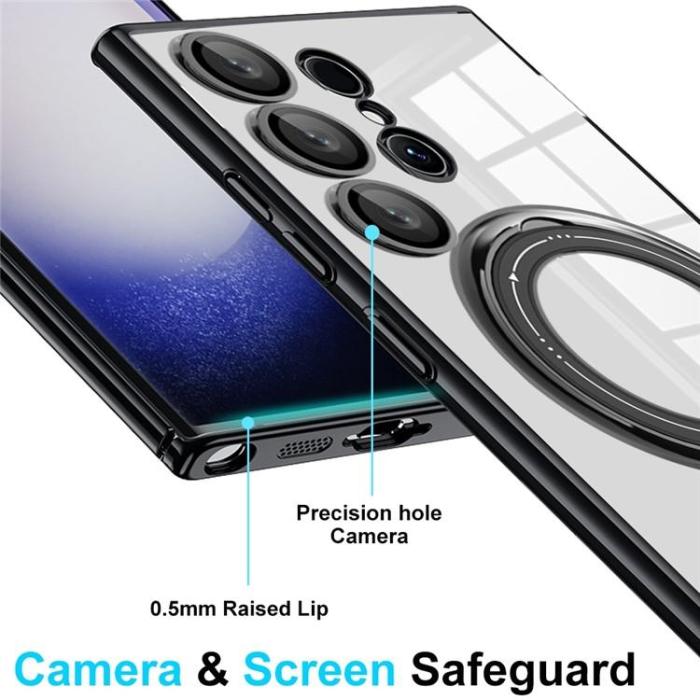 A-One Brand - Galaxy S24 Ultra Mobilskal Ringhållare TPU - Svart