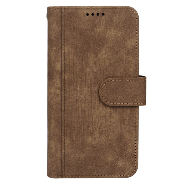 A-One Brand - iPhone 17 Air Plånboksfodral Line Pattern Läder - Brun