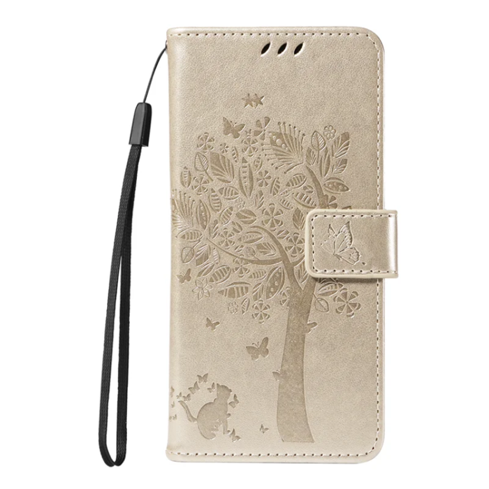 A-One Brand - iPhone 17 Plånboksfodral Tree Pattern - Guld