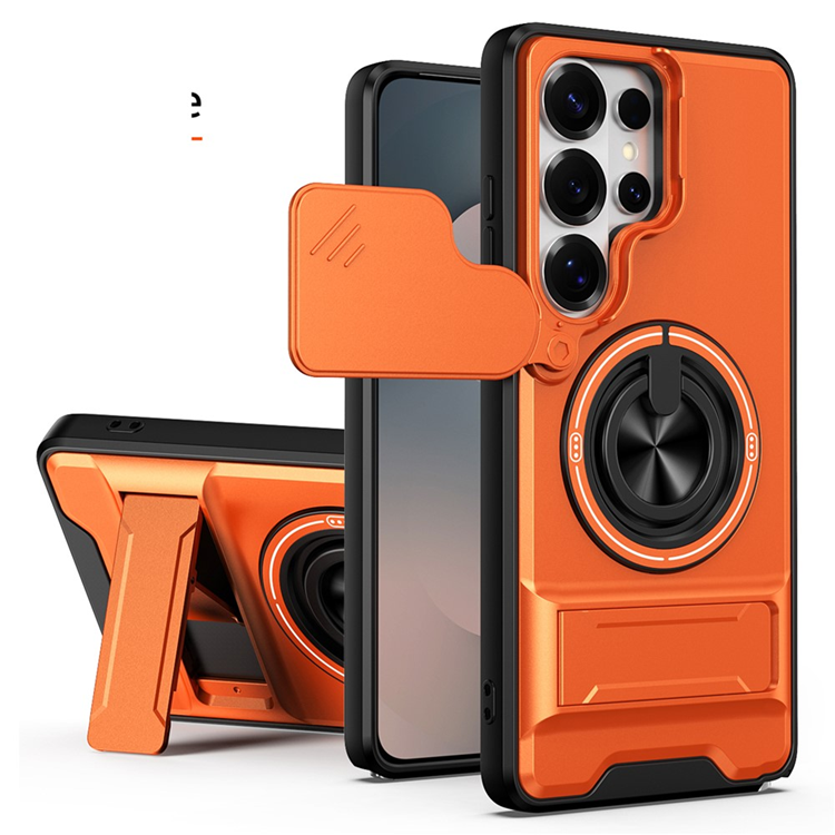 Galaxy S26 Ultra Mobilskal MagSafe med Camera Lens Slider Ringhållare - Orange (Orange) | 2353 | AlltMobil