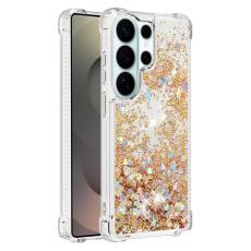OEM - Mobilskal till Samsung Galaxy S26 Ultra TPU Glittrande St&ouml;ts&auml;ker Guld / Hj&auml;rtar