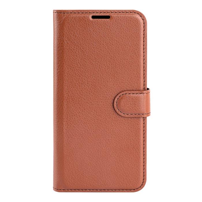OEM - LITCHI Samsung Galaxy S26 Plånboksfodral Konstläder Stötskydd - Brun