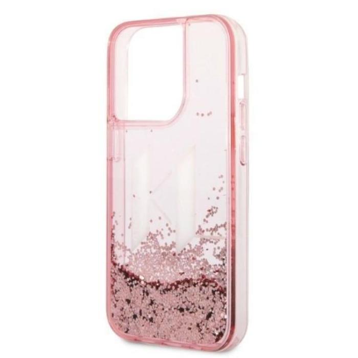 KARL LAGERFELD - Karl Lagerfeld iPhone 14 Pro Skal Glitter Big KL - Rosa