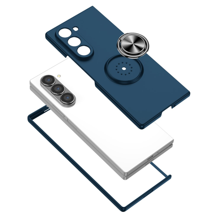 A-One Brand - Galaxy Z Fold7 Mobilskal Rotatable Ring Kickstand - Mörkblå