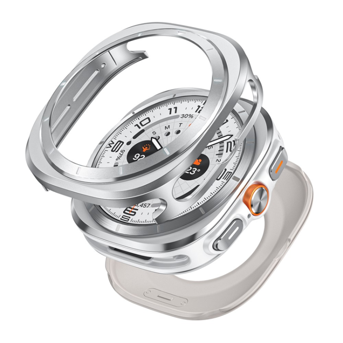 A-One Brand - Galaxy Watch Ultra (47mm) Skal Aluminum - Silver/Vit