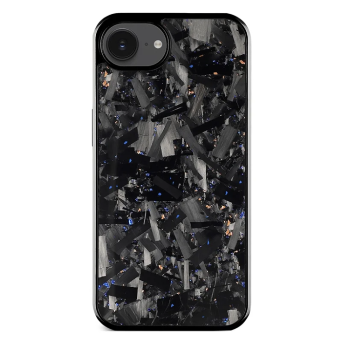 A-One Brand - iPhone 16e Mobilskal MagSafe Aramid Fiber Large Texture - Blå / Guld