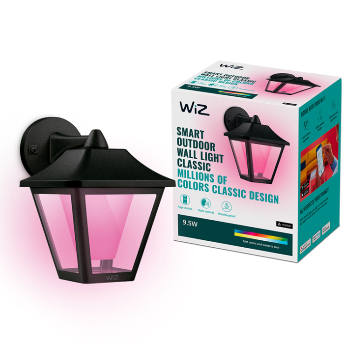 Wiz - WiZ WiFi Smart Classic Vägglampa Utomhus Färg + Varm-kallvit 230V
