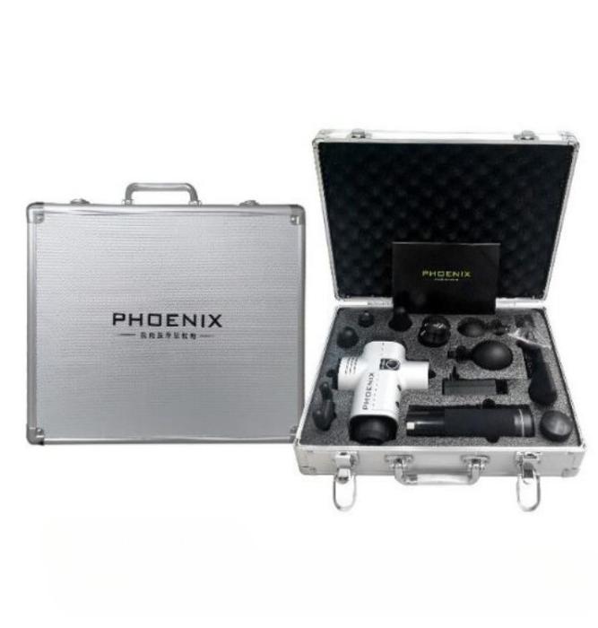 OEM - Phoenix Massagepistol A1 med 9 Massagehuvuden 2400mAh - Svart