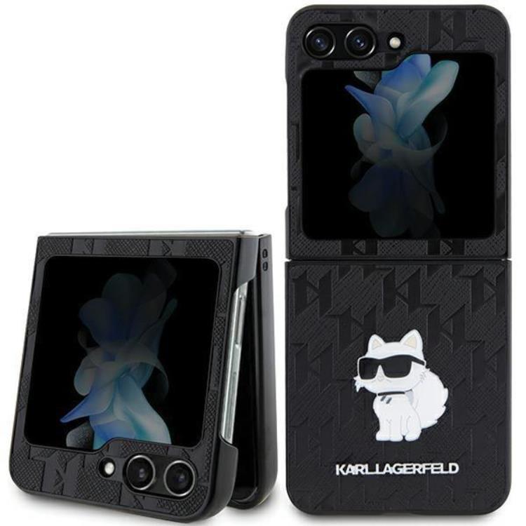 Karl Lagerfeld Galaxy Z Flip 5 Mobilskal Saffiano Monogram Choupette Pin | 2353 | AlltMobil