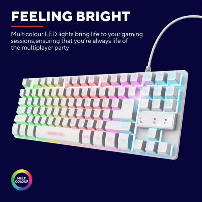 Trust - Trust GXT 833W Thado Gamingtangentbord Nordisk layout Vit
