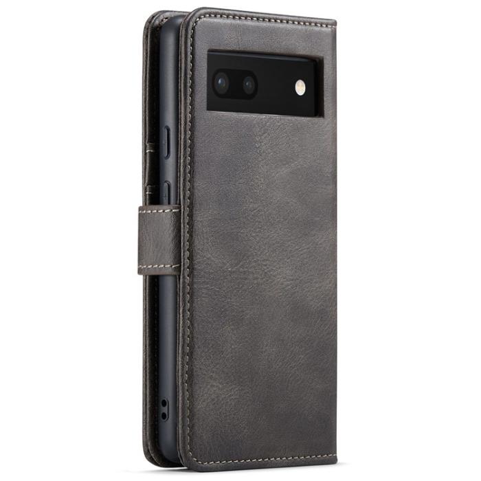 DG.MING - DG.MING Google Pixel 6a Plånboksfodral Detachable 2in1 Äkta Läder - Grå