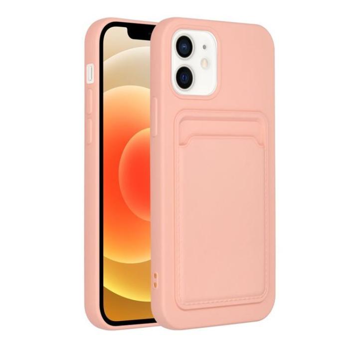 Forcell - Forcell iPhone 12/12 Pro Skal Korthållare - Rosa