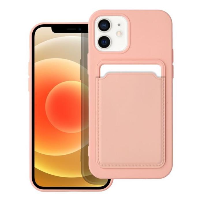 Forcell - Forcell iPhone 12/12 Pro Skal Korthållare - Rosa