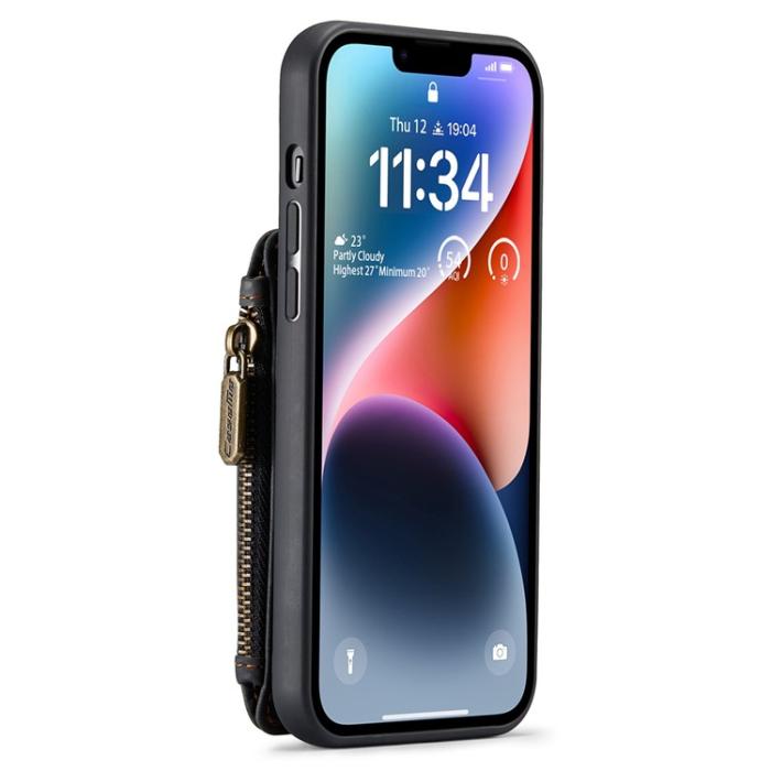 Caseme - CASEME iPhone 14 Plus Plånboksfodral C20 Zipper Kickstand - Svart