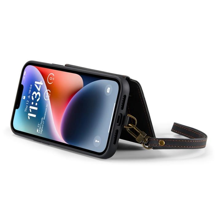 Caseme - CASEME iPhone 14 Plus Plånboksfodral C20 Zipper Kickstand - Svart
