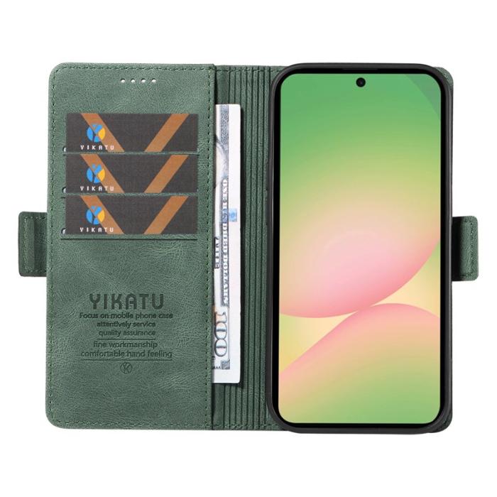 YIKATU - YIKATU Samsung Galaxy A57 Plånboksfodral Konstläder - Grön