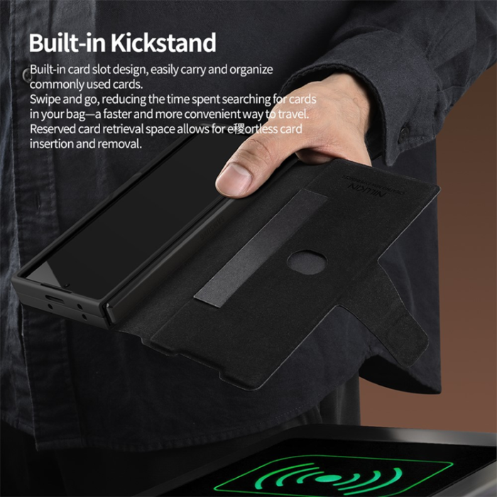 Nillkin - Nillkin Galaxy Z Fold 7 Plånboksfodral Kickstand - Svart