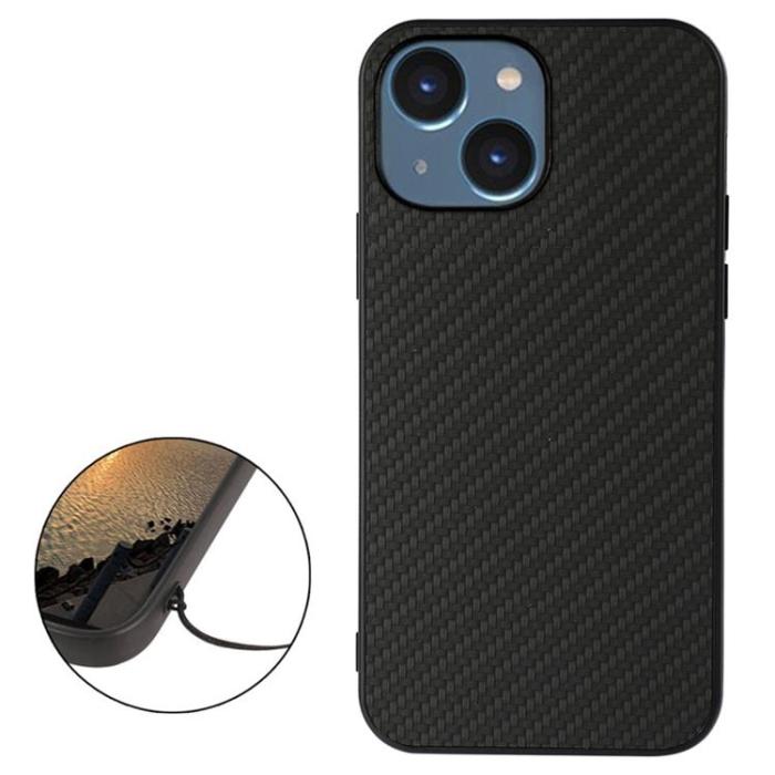 OEM - iPhone 14 Plus Skal Carbon Fiber - Svart