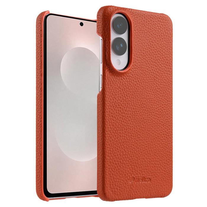 Melkco - MELKCO Mobilskal till Samsung Galaxy S25 Edge Äkta Läder PC - Orange