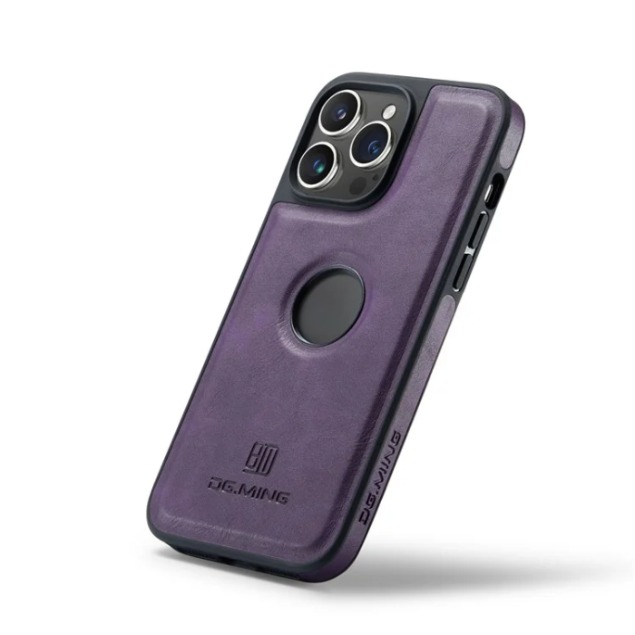 DG.MING - DG.MING iPhone 16 Pro Mobilskal Anti-Drop Läder - Lila
