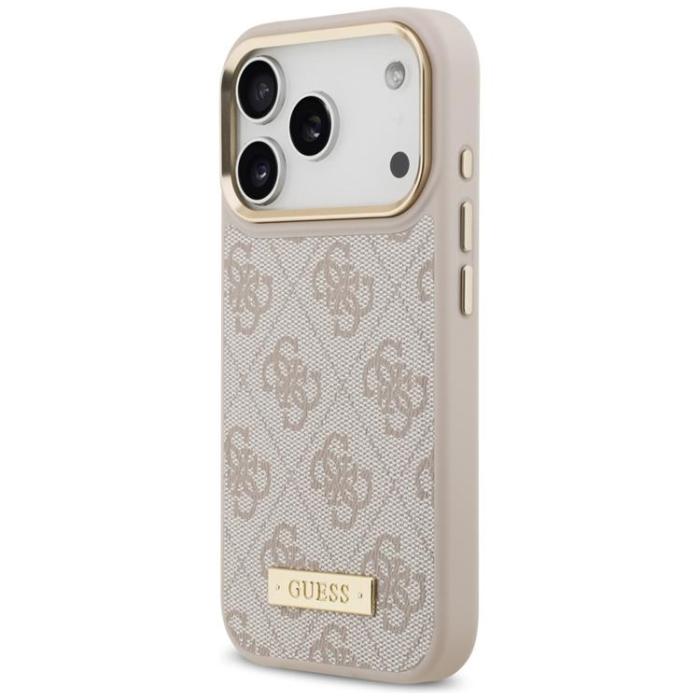Guess - Guess iPhone 17 Pro Mobilskal MagSafe 4G Logo Plate - Rosa