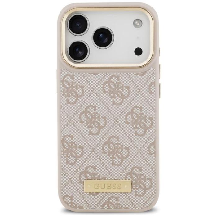 Guess - Guess iPhone 17 Pro Mobilskal MagSafe 4G Logo Plate - Rosa