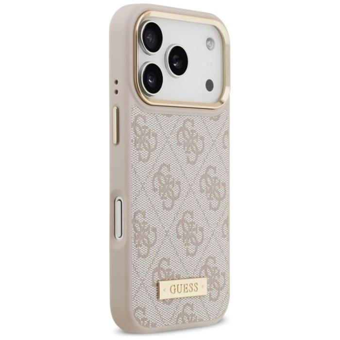 Guess - Guess iPhone 17 Pro Mobilskal MagSafe 4G Logo Plate - Rosa