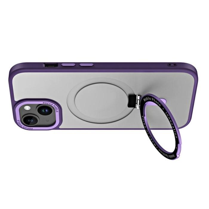 OEM - iPhone 15 Plus Mobilskal Magsafe Kickstand - Mörkblå