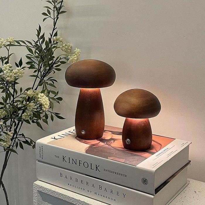 OEM - Bordslampa Vid Sängen Mushroom Art Deco MTWTHN - Brun