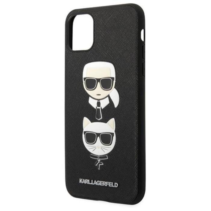 KARL LAGERFELD - Karl Lagerfeld iPhone 11 Pro Max Skal Saffiano Ikonik Karl & Choupette Head