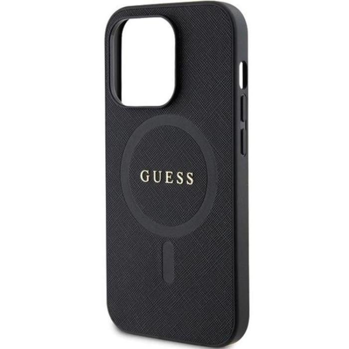 Guess - Guess iPhone 15 Pro Mobilskal Magsafe Saffiano - Svart