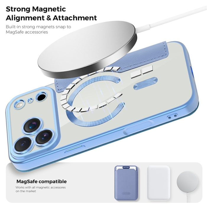 A-One Brand - iPhone 17 Pro Max Plånboksfodral MagSafe RFID - Blå