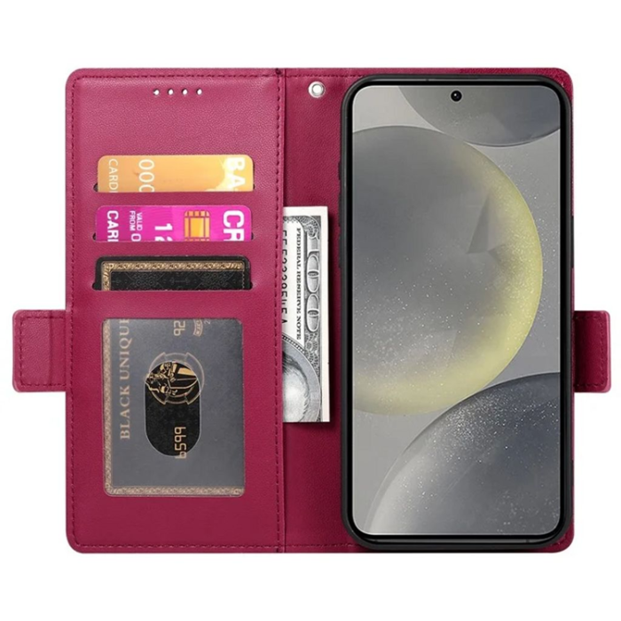 OEM - Galaxy S25 Plånboksfodral - Röd