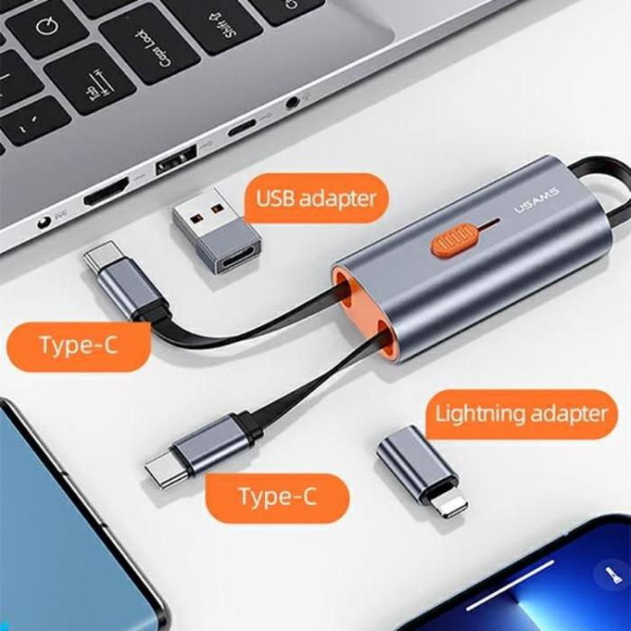 USAMS - USAMS USB-C/USB-C till USB-A/USB-C till Lightning Adapter 60W SJ560USB01
