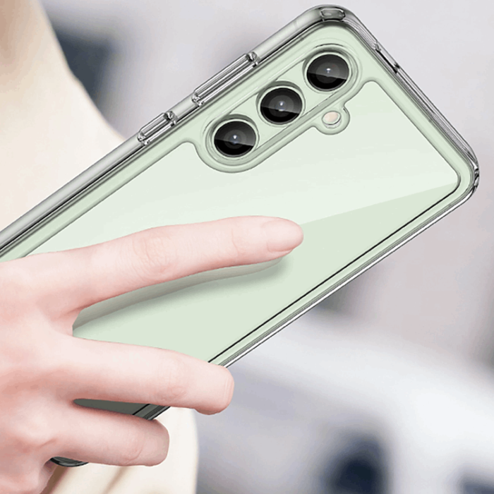 OEM - Galaxy S24 FE Mobilskal Outer Space med Ram - Transparent