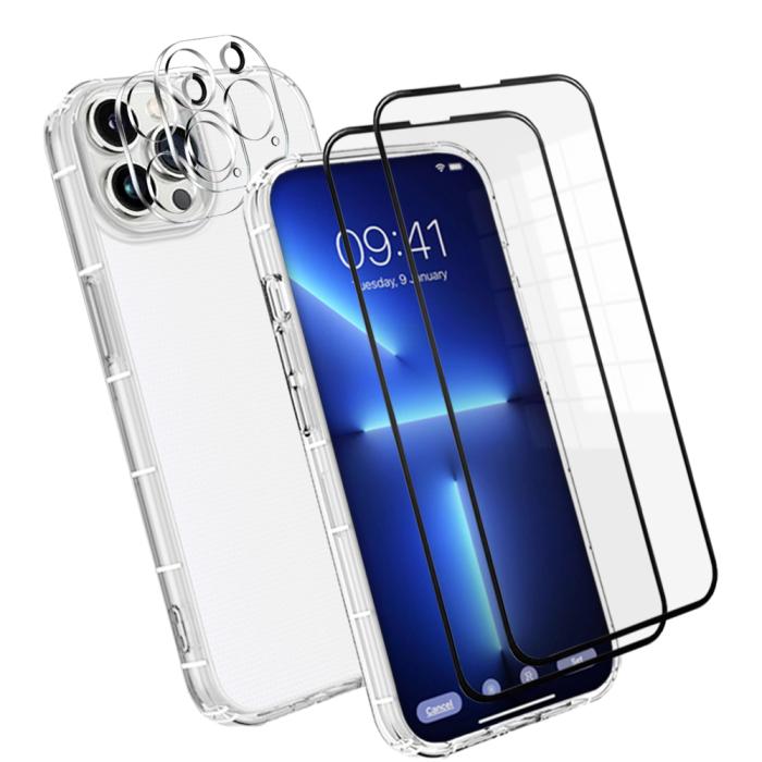 OEM - iPhone 13 Pro [5-PACK] 1 X Skal - 2 X Kameralinsskydd - 2 X Härdat Glas