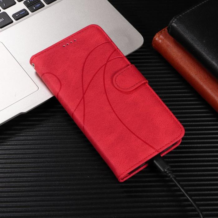 OEM - Plånboksfodral för Samsung Galaxy S26 Plus Konstläder Ställ - Röd