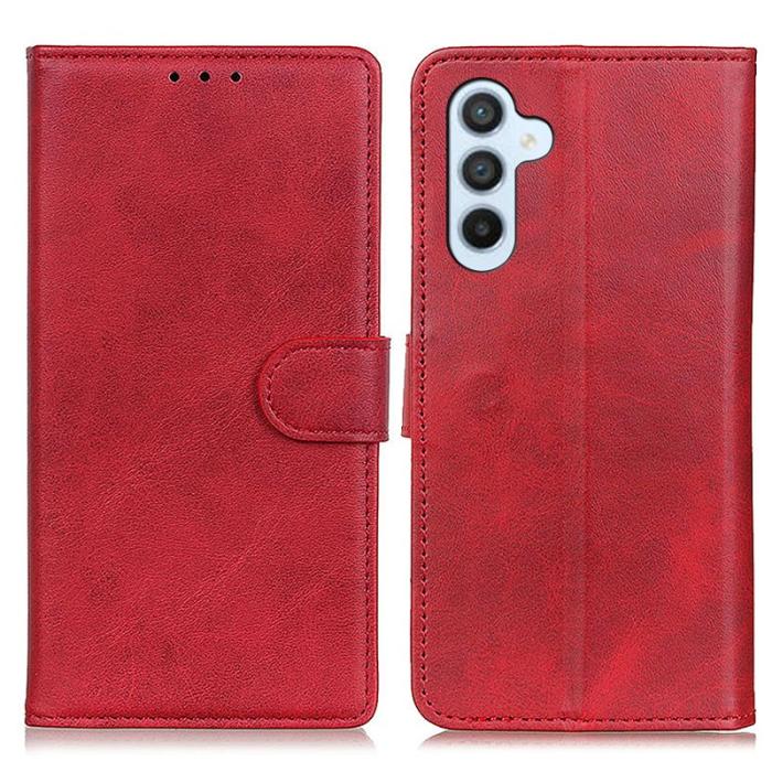 OEM - Plånboksfodral för Samsung Galaxy S26 Plus Konstläder Ställ - Röd