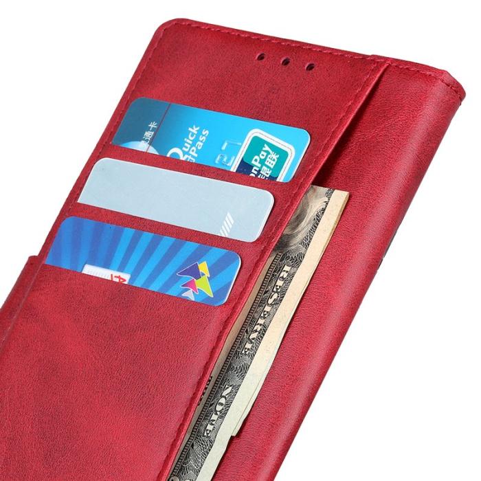 OEM - Plånboksfodral för Samsung Galaxy S26 Plus Konstläder Ställ - Röd