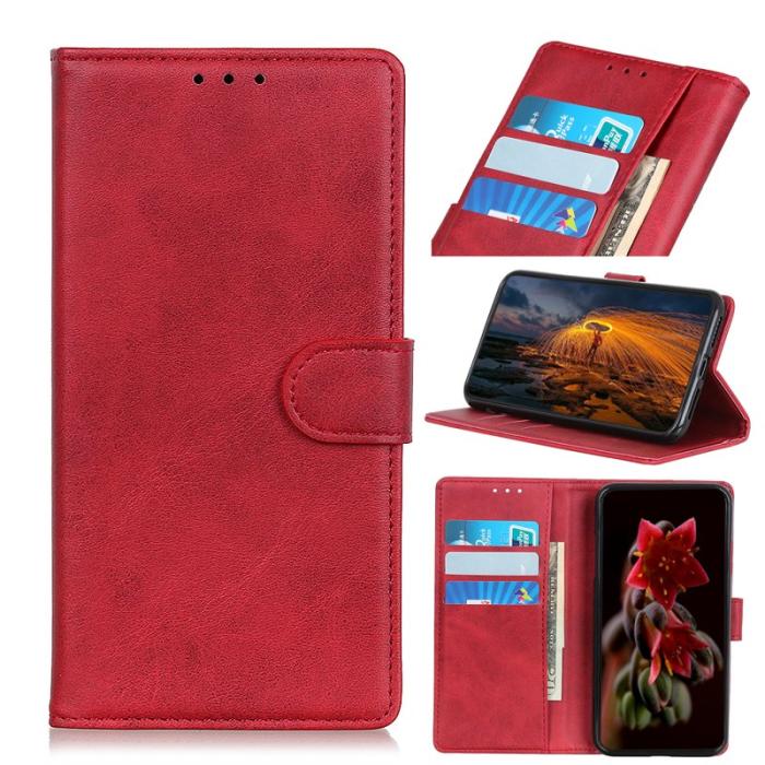 OEM - Plånboksfodral för Samsung Galaxy S26 Plus Konstläder Ställ - Röd