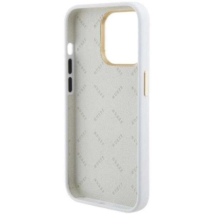 Guess - Guess iPhone 15 Mobilskal Silikon Logo Strass - Vit