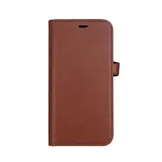 BUFFALO - BUFFALO äkta läder iPhone 15 Plånboksfodral 3 Kort Magsafe - Brun