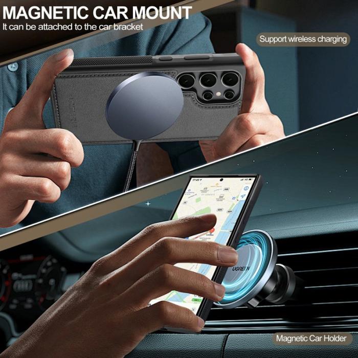 LC.imeeke - LC.IMEEKE Mobilskal för Samsung Galaxy S26 Ultra Magnetiskt Konstläder - Svart