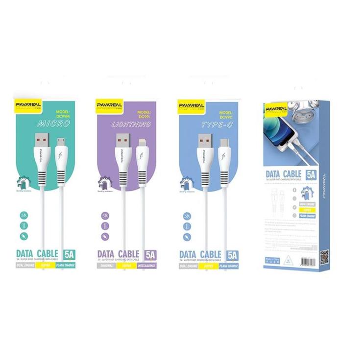 Pavareal - Pavareal USB-C till USB-A kabel 1m - Vit