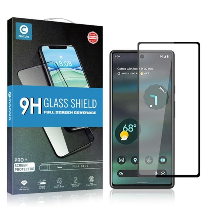 A-One Brand - [2-PACK] Google Pixel 6a Härdat Glas Skärmskydd Full Glue - Svart