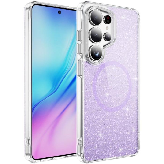OEM - Mobilskal för Samsung Galaxy S26 Ultra Glitter Magnetiskt PC + TPU - Lila